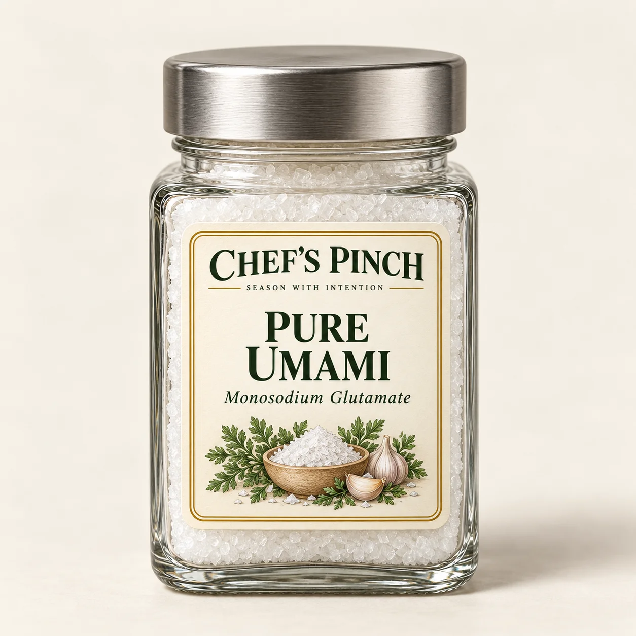 Chef’s Pinch Pure Umami labeled bottle concept